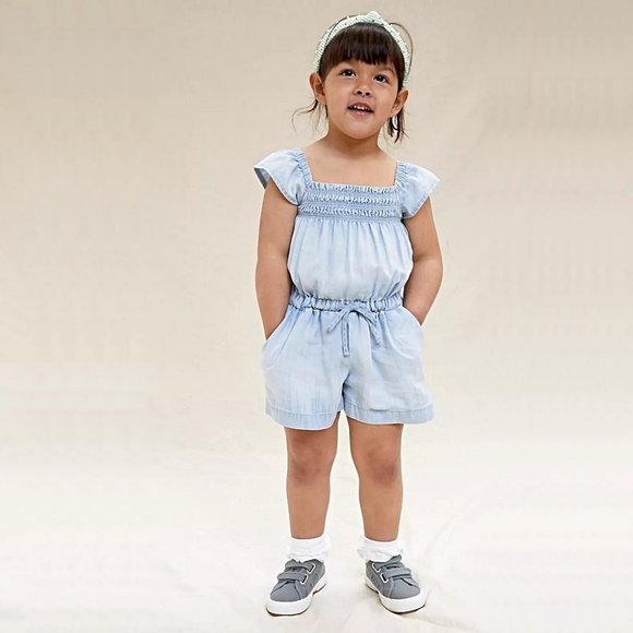 Anthropologie Other - Anthropologie Cloth & Stone Sweet Chambray Kids Romper in Denim